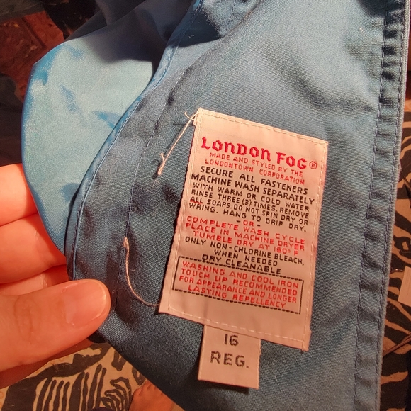 Vintage London Fog Teal Jacket, Size 16 - Picture 6 of 8
